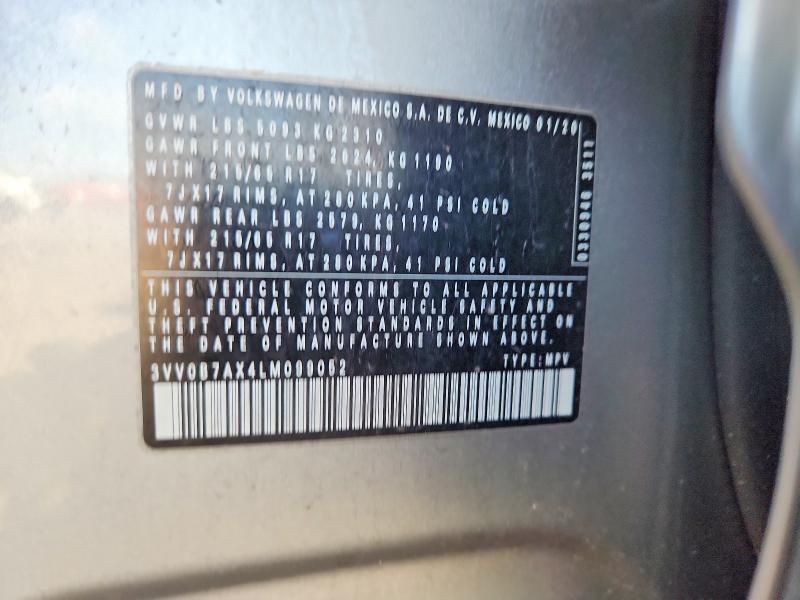 50416096 :رقم المزاد ، 3VV0B7AX4LM099052 vin ، 2020 Volkswagen Tiguan مزاد بيع