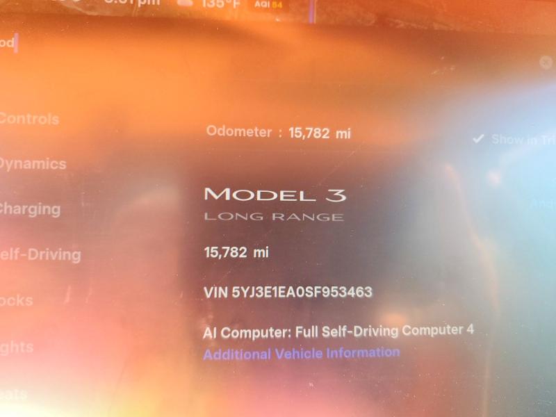 2025 Tesla Model 3 მანქანა იყიდება აუქციონზე, vin: 5YJ3E1EA0SF953463, აუქციონის ნომერი: 48867936