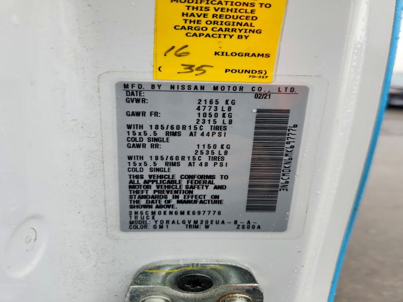 Продаж на аукціоні авто 2021 Nissan Nv200, vin: 3N6CM0KN6MK697776, номер лоту: 50451956