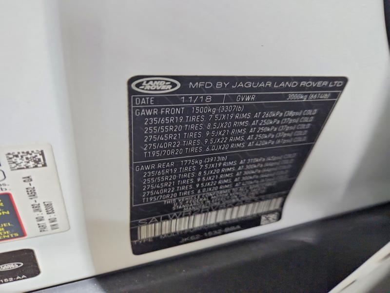 Aukcja sprzedaży 2019 Land Rover Range Rover Sport, vin: SALWR2RV8KA833867, numer aukcji: 50568796