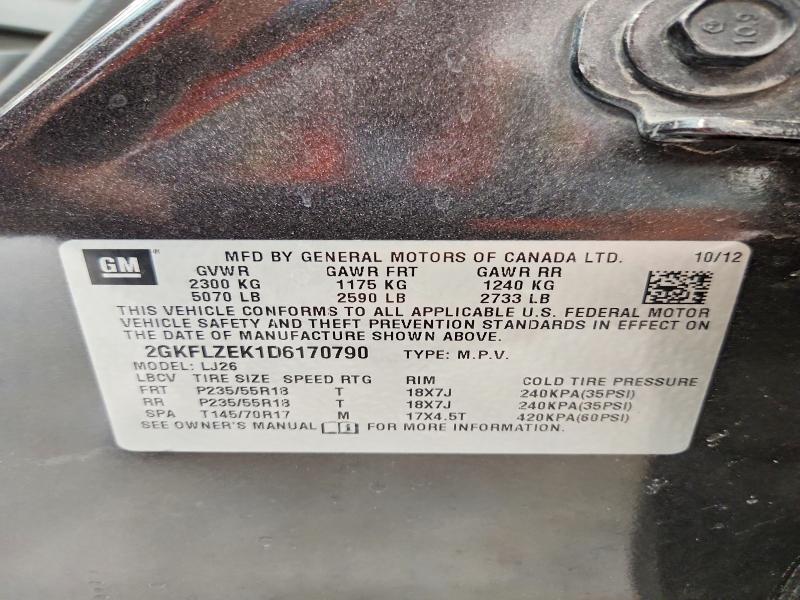 2013 Gmc Terrain მანქანა იყიდება აუქციონზე, vin: 2GKFLZEK1D6170790, აუქციონის ნომერი: 51984586