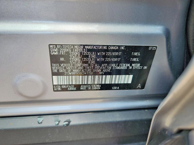 2025 Toyota Rav4 მანქანა იყიდება აუქციონზე, vin: 2T3W1RFV3SC341150, აუქციონის ნომერი: 49259756