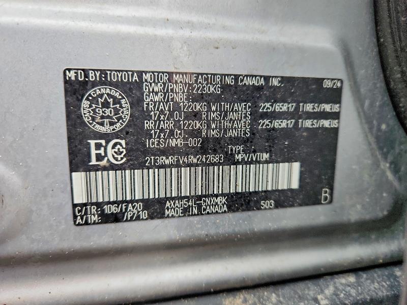 Продажа на аукционе авто 2024 Toyota Rav4 Hybrid, vin: 2T3RWRFV4RW242683, номер лота: 48739036