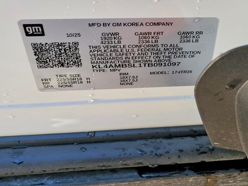 Aukcja sprzedaży 2026 Buick Encore Gx, vin: KL4AMBSL1TB091097, numer aukcji: 50843646