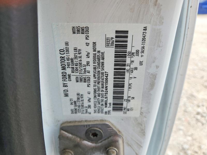 Aukcja sprzedaży 2022 Ford Transit Connect, vin: NM0LS7S24N1506427, numer aukcji: 49681246