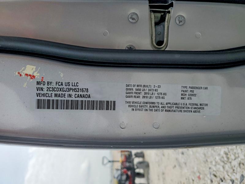 51809836 :رقم المزاد ، 2C3CDXGJ3PH531678 vin ، 2023 Dodge Charger مزاد بيع