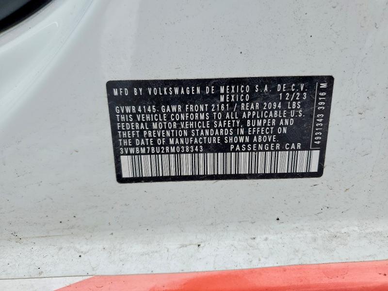Aukcja sprzedaży 2024 Volkswagen Jetta, vin: 3VWBM7BU2RM038343, numer aukcji: 49537716