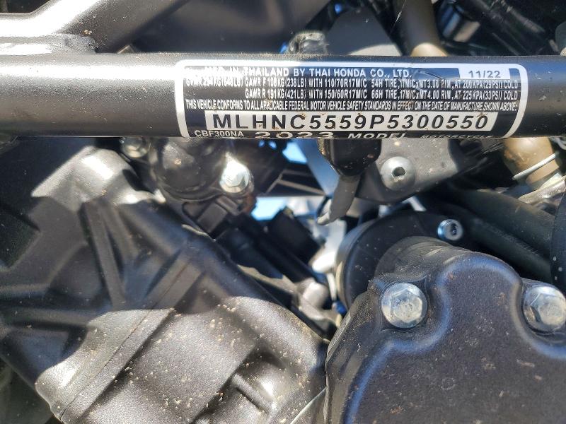 Продажа на аукционе авто 2023 Honda Cbf300, vin: MLHNC5559P5300550, номер лота: 49083326