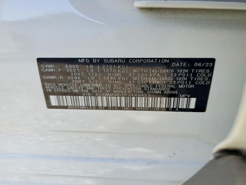 Aukcja sprzedaży 2023 Subaru Ascent, vin: 4S4WMAWD7P3449453, numer aukcji: 50678286