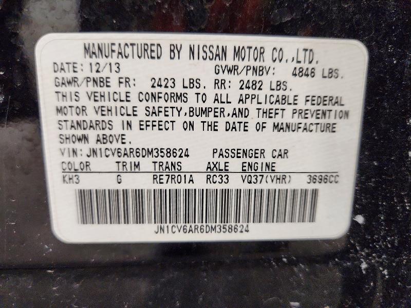 Aukcja sprzedaży 2013 Infiniti G37 Sedan, vin: JN1CV6AR6DM358624, numer aukcji: 48668126