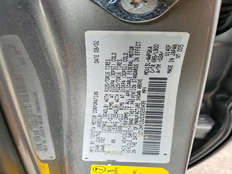Aukcja sprzedaży 2003 Lexus Rx, vin: JTJHF10U530293499, numer aukcji: 49665456