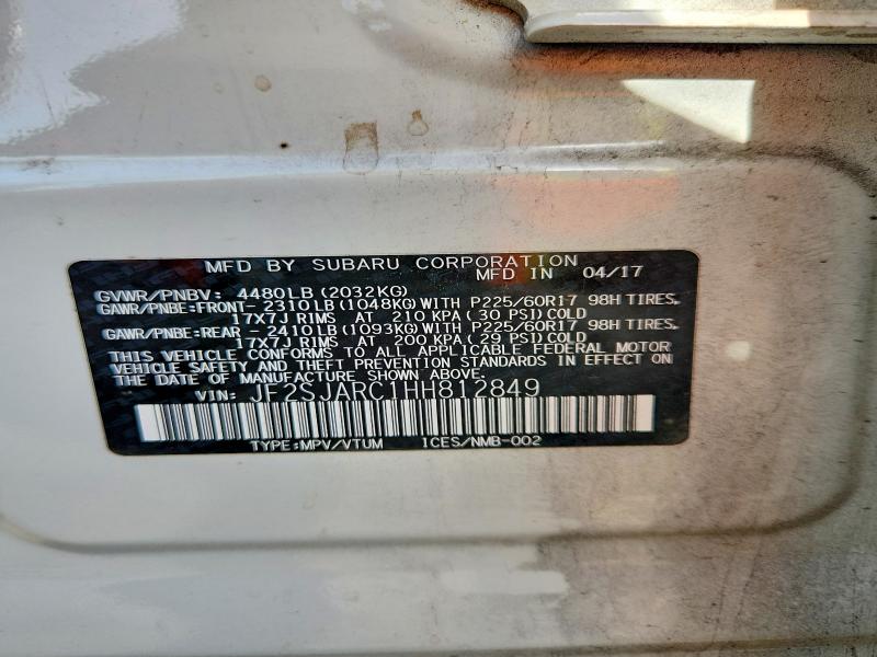 Продажа на аукционе авто 2017 Subaru Forester, vin: JF2SJARC1HH812849, номер лота: 49856916
