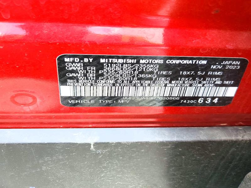 Продаж на аукціоні авто 2024 Mitsubishi Outlander, vin: JA4J3UA89RZ030866, номер лоту: 48343476
