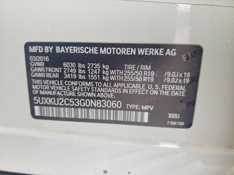 Продаж на аукціоні авто 2016 Bmw X6, vin: 5UXKU2C53G0N83060, номер лоту: 50546566