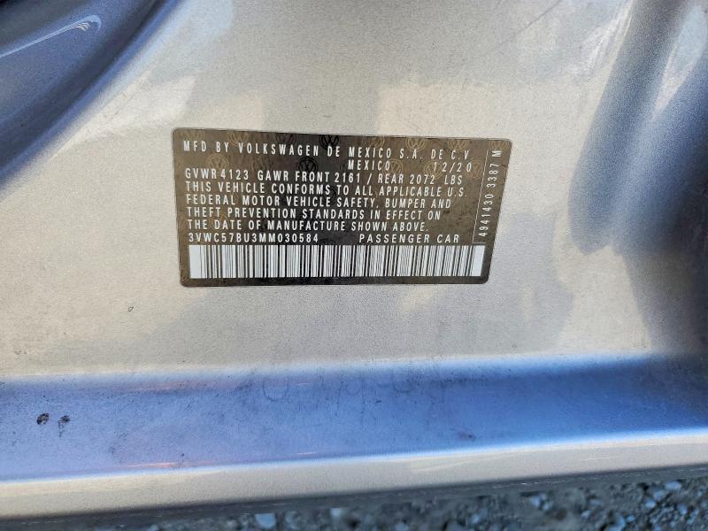 Aukcja sprzedaży 2021 Volkswagen Jetta, vin: 3VWC57BU3MM030584, numer aukcji: 51807736