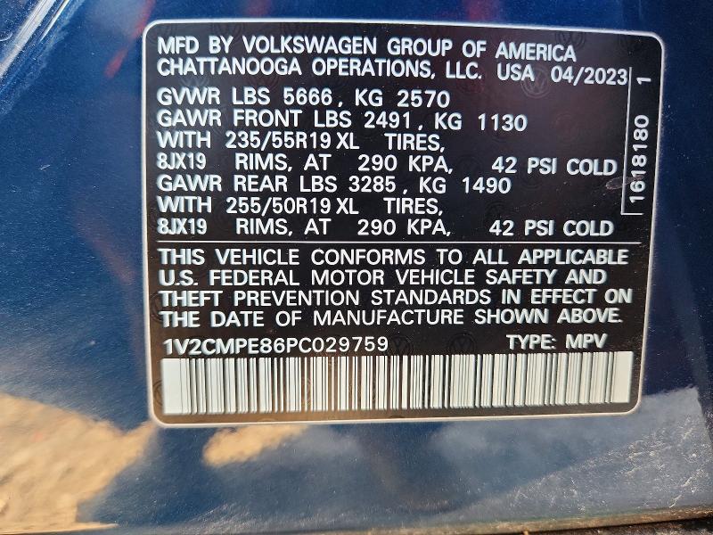 50706336 :رقم المزاد ، 1V2CMPE86PC029759 vin ، 2023 Volkswagen Id.4 مزاد بيع