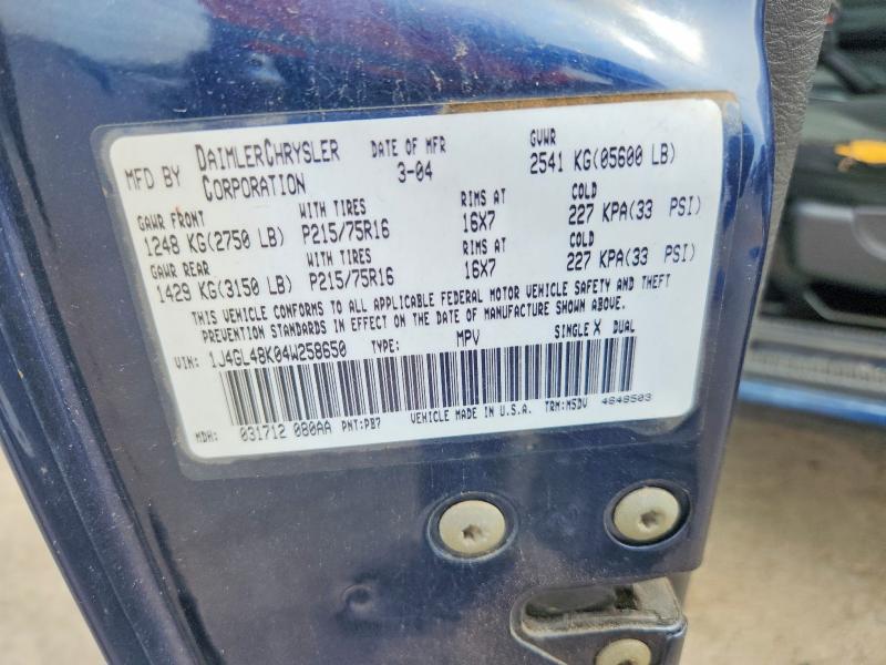 47123696 :رقم المزاد ، 1J4GL48K04W258650 vin ، 2004 Jeep Liberty مزاد بيع