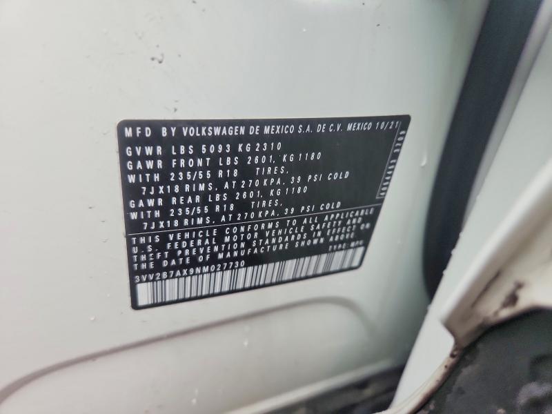 Aukcja sprzedaży 2022 Volkswagen Tiguan, vin: 3VV2B7AX9NM027730, numer aukcji: 46976686