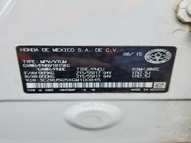 48040276 :رقم المزاد ، 3CZRU5G5XGM100845 vin ، 2016 Honda Hr-v Ex مزاد بيع
