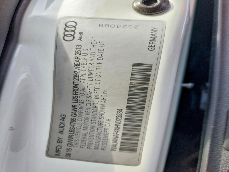 Продажа на аукционе авто 2017 Audi A4, vin: WAUANAF4XHN023884, номер лота: 51122756