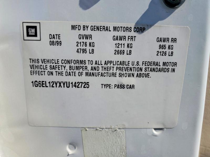 Продаж на аукціоні авто 2000 Cadillac Eldorado, vin: 1G6EL12YXYU142725, номер лоту: 50497676