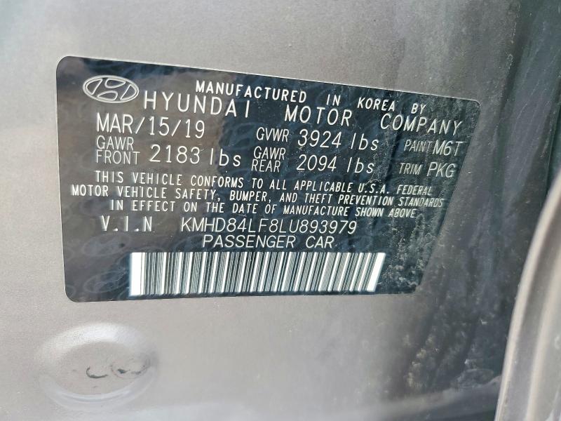 Aukcja sprzedaży 2020 Hyundai Elantra, vin: KMHD84LF8LU893979, numer aukcji: 50242406
