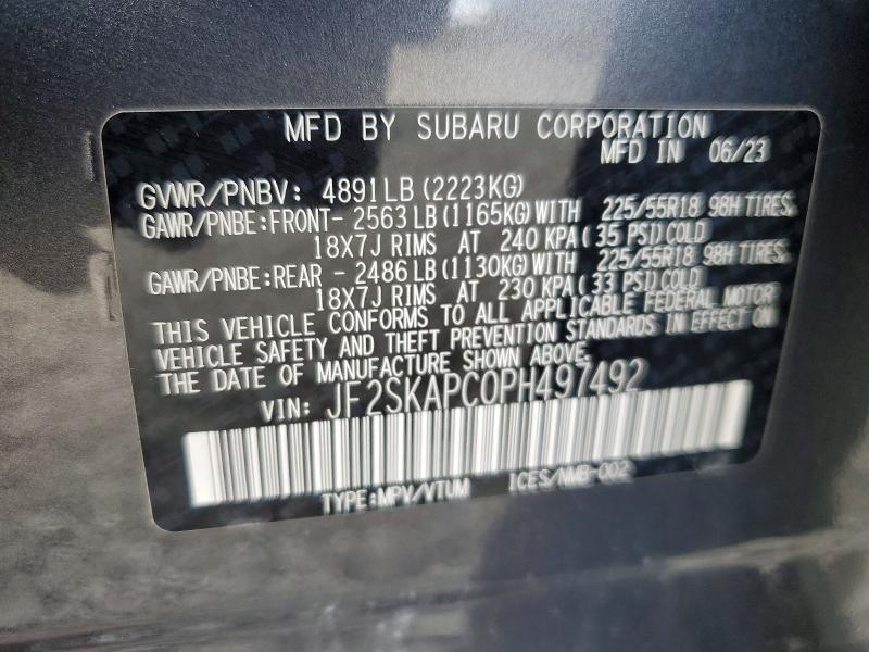 Продажа на аукционе авто 2023 Subaru Forester, vin: JF2SKAPC0PH497492, номер лота: 49003466