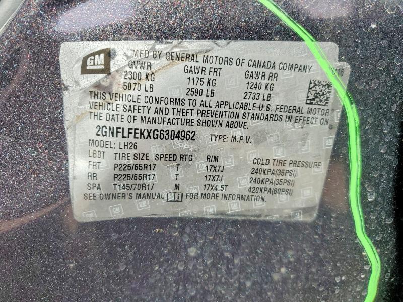 Aukcja sprzedaży 2016 Chevrolet Equinox, vin: 2GNFLFEKXG6304962, numer aukcji: 51415876