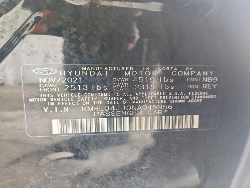 Продаж на аукціоні авто 2022 Hyundai Sonata Hybrid, vin: KMHL34JJ0NA045956, номер лоту: 51359346