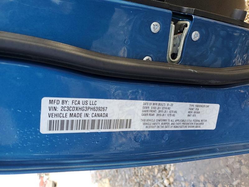 50571256 :رقم المزاد ، 2C3CDXHG3PH639267 vin ، 2023 Dodge Charger مزاد بيع