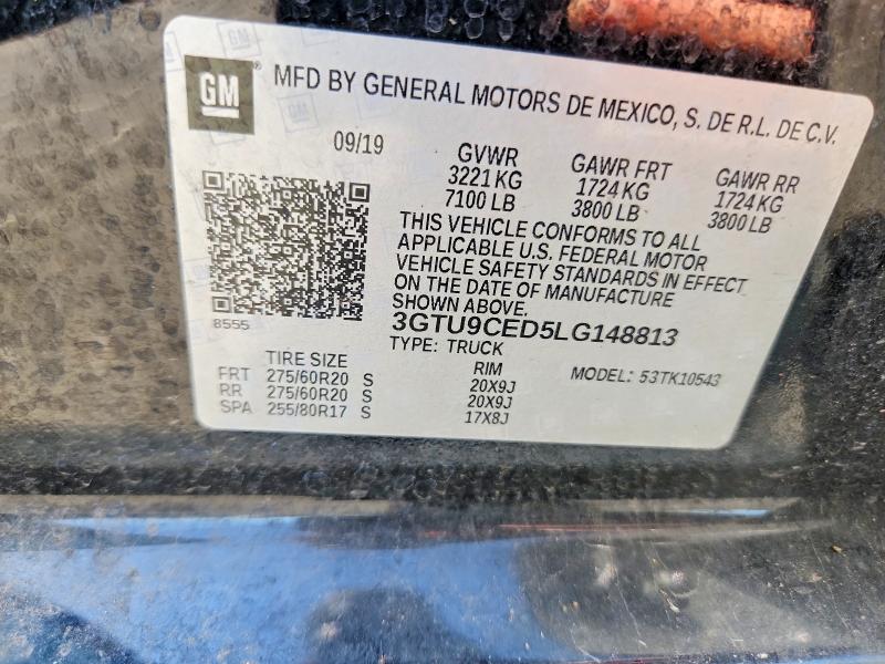 Продаж на аукціоні авто 2020 Gmc Sierra, vin: 3GTU9CED5LG148813, номер лоту: 51063956