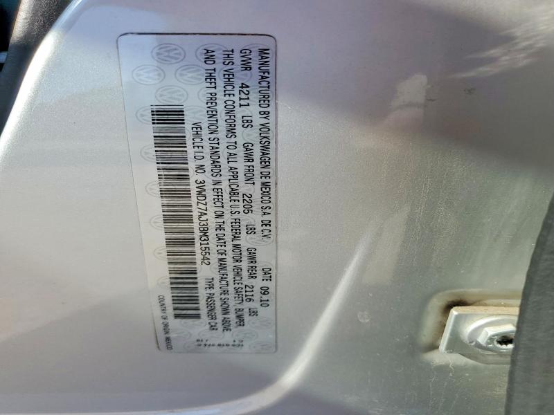 49945666 :رقم المزاد ، 3VWDZ7AJ3BM315542 vin ، 2011 Volkswagen Jetta مزاد بيع