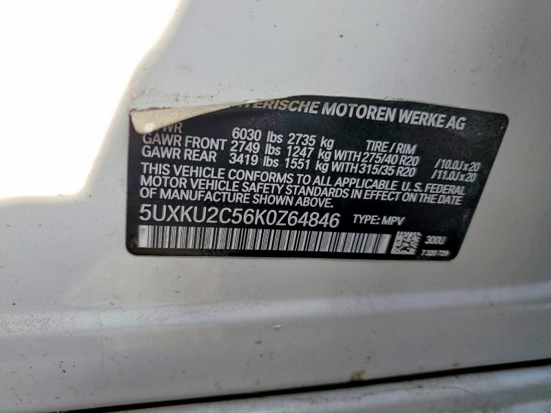Aukcja sprzedaży 2019 Bmw X6, vin: 5UXKU2C56K0Z64846, numer aukcji: 51551466
