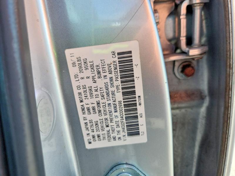 Aukcja sprzedaży 2012 Acura Tsx, vin: JH4CU2F84CC002698, numer aukcji: 52012596