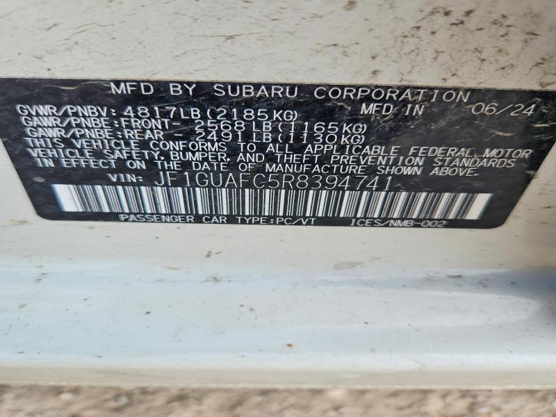 Продаж на аукціоні авто 2024 Subaru Impreza, vin: JF1GUAFC5R8394741, номер лоту: 51491796