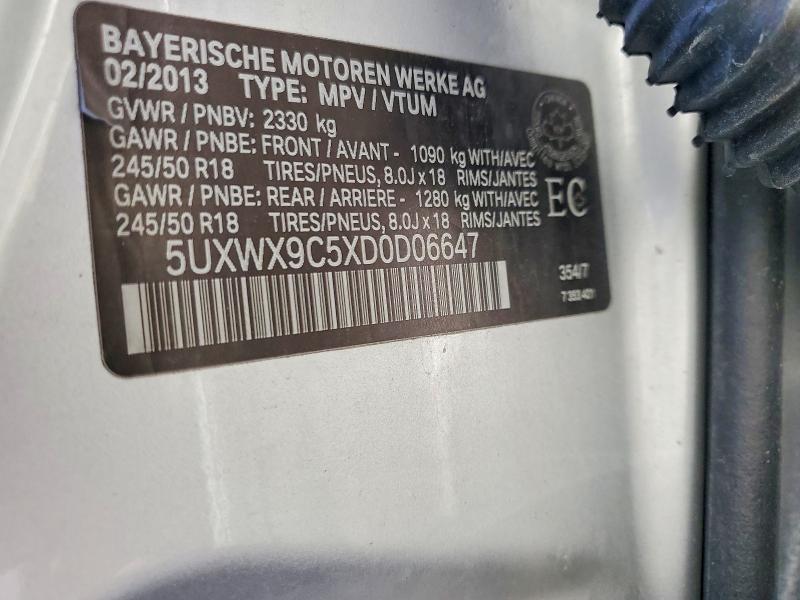 2013 Bmw X3 მანქანა იყიდება აუქციონზე, vin: 5UXWX9C5XD0D06647, აუქციონის ნომერი: 48749146