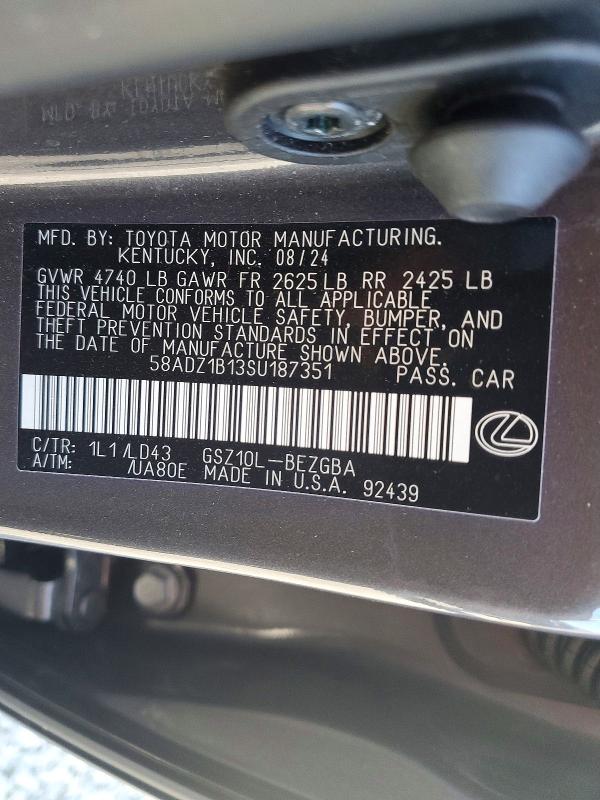 Aukcja sprzedaży 2025 Lexus Es 350, vin: 58ADZ1B13SU187351, numer aukcji: 49821656