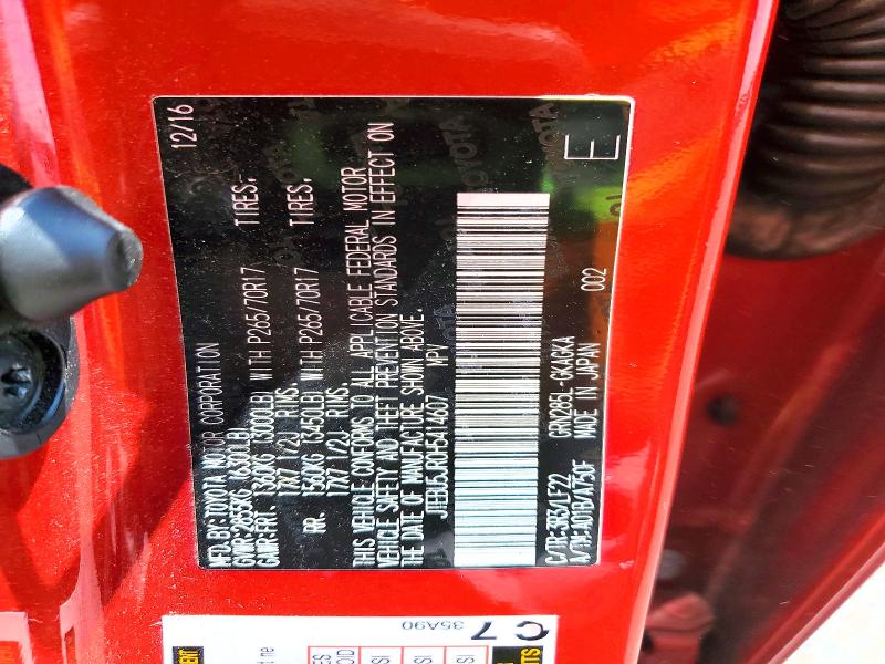 51641286 :رقم المزاد ، JTEBU5JR0H5414607 vin ، 2017 Toyota 4runner مزاد بيع