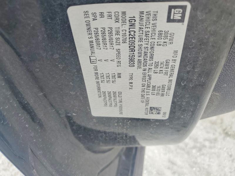 Aukcja sprzedaży 2013 Chevrolet Tahoe, vin: 1GNLC2E09DR159830, numer aukcji: 51587756