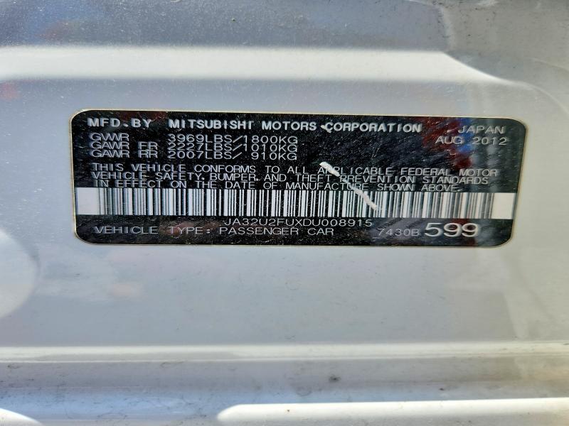 49990056 :رقم المزاد ، JA32U2FUXDU008915 vin ، 2013 Mitsubishi Lancer مزاد بيع