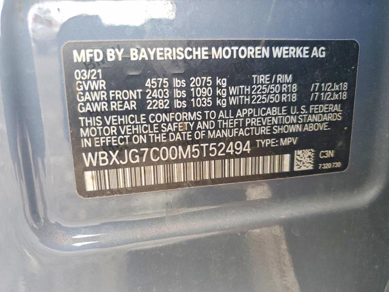 Продажа на аукционе авто 2021 Bmw X1, vin: WBXJG7C00M5T52494, номер лота: 49588486