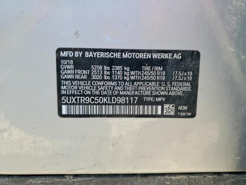 Aukcja sprzedaży 2019 Bmw X3, vin: 5UXTR9C50KLD98117, numer aukcji: 50516166