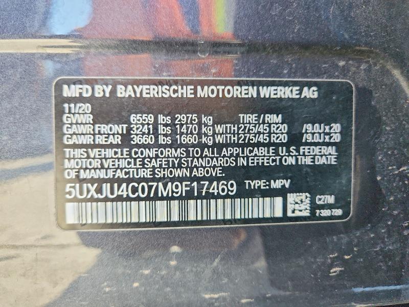 Aukcja sprzedaży 2021 Bmw X5, vin: 5UXJU4C07M9F17469, numer aukcji: 51199076