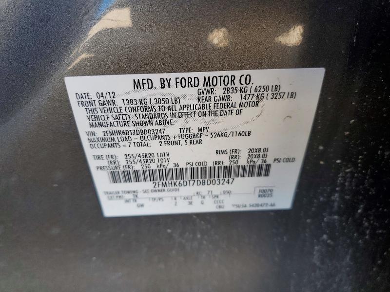 Продажа на аукционе авто 2013 Ford Flex, vin: 2FMHK6DT7DBD03247, номер лота: 49539586