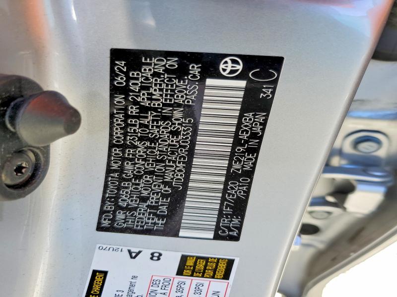 Продаж на аукціоні авто 2024 Toyota Corolla Hybrid, vin: JTDBCMFEXRJ033315, номер лоту: 49860906