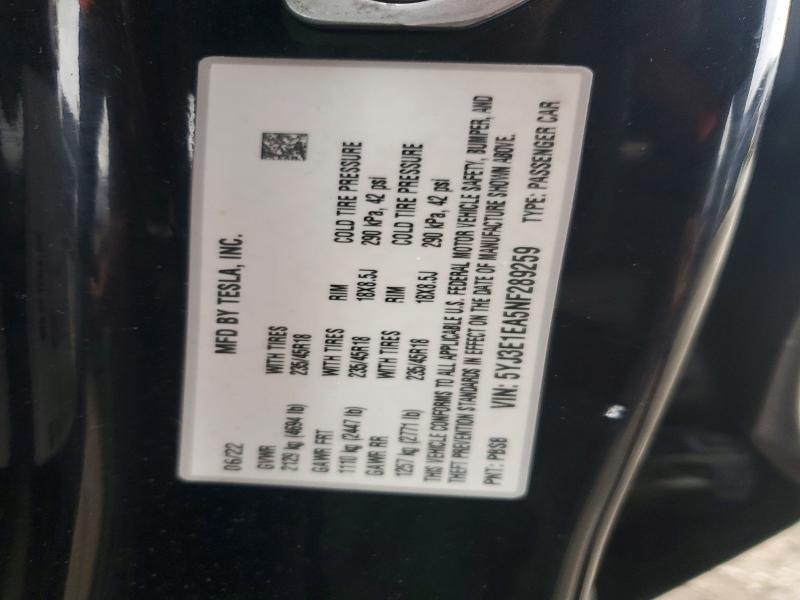 Aukcja sprzedaży 2022 Tesla Model 3, vin: 5YJ3E1EA5NF289259, numer aukcji: 50573636