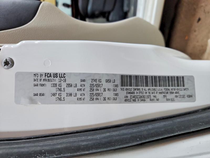 Aukcja sprzedaży 2019 Dodge Grand Caravan, vin: 2C4RDGCG0KR611975, numer aukcji: 47928496