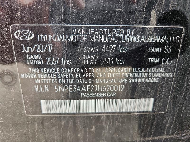 Aukcja sprzedaży 2018 Hyundai Sonata, vin: 5NPE34AF2JH620019, numer aukcji: 51174246
