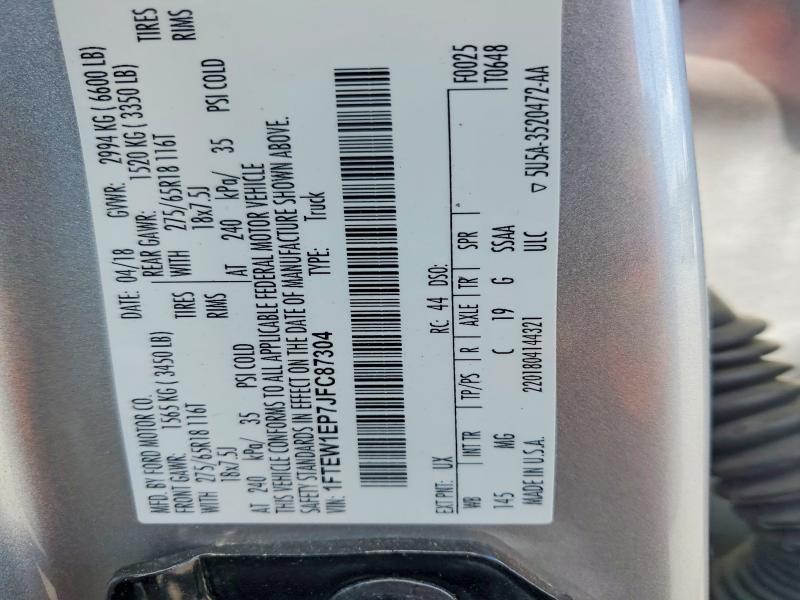 Aukcja sprzedaży 2018 Ford F150, vin: 1FTEW1EP7JFC87304, numer aukcji: 50751366