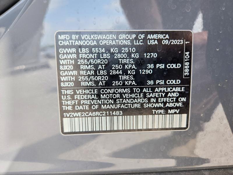 Aukcja sprzedaży 2024 Volkswagen Atlas Cross Sport, vin: 1V2WE2CA6RC211483, numer aukcji: 49292206